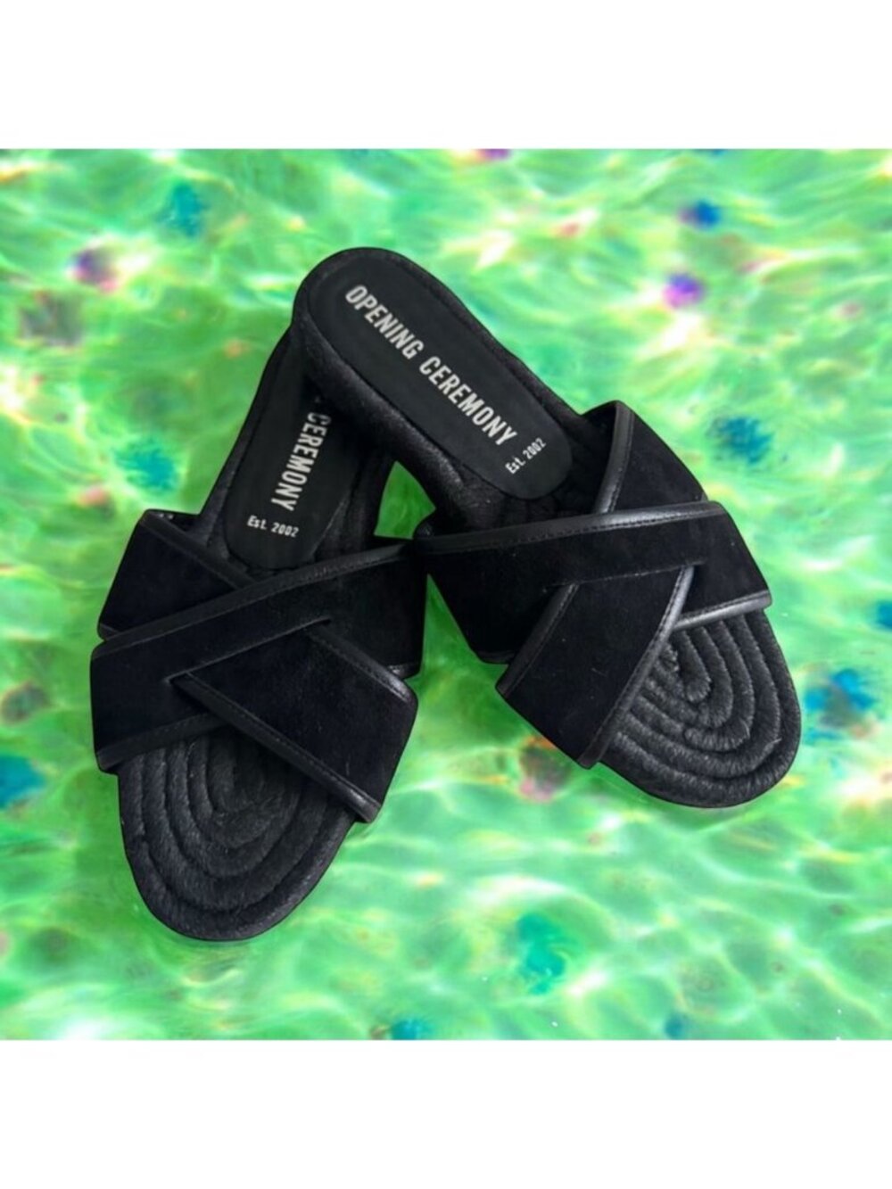 OPENING CEREMONY Black Double Strap Sandals Size 38 / US 8